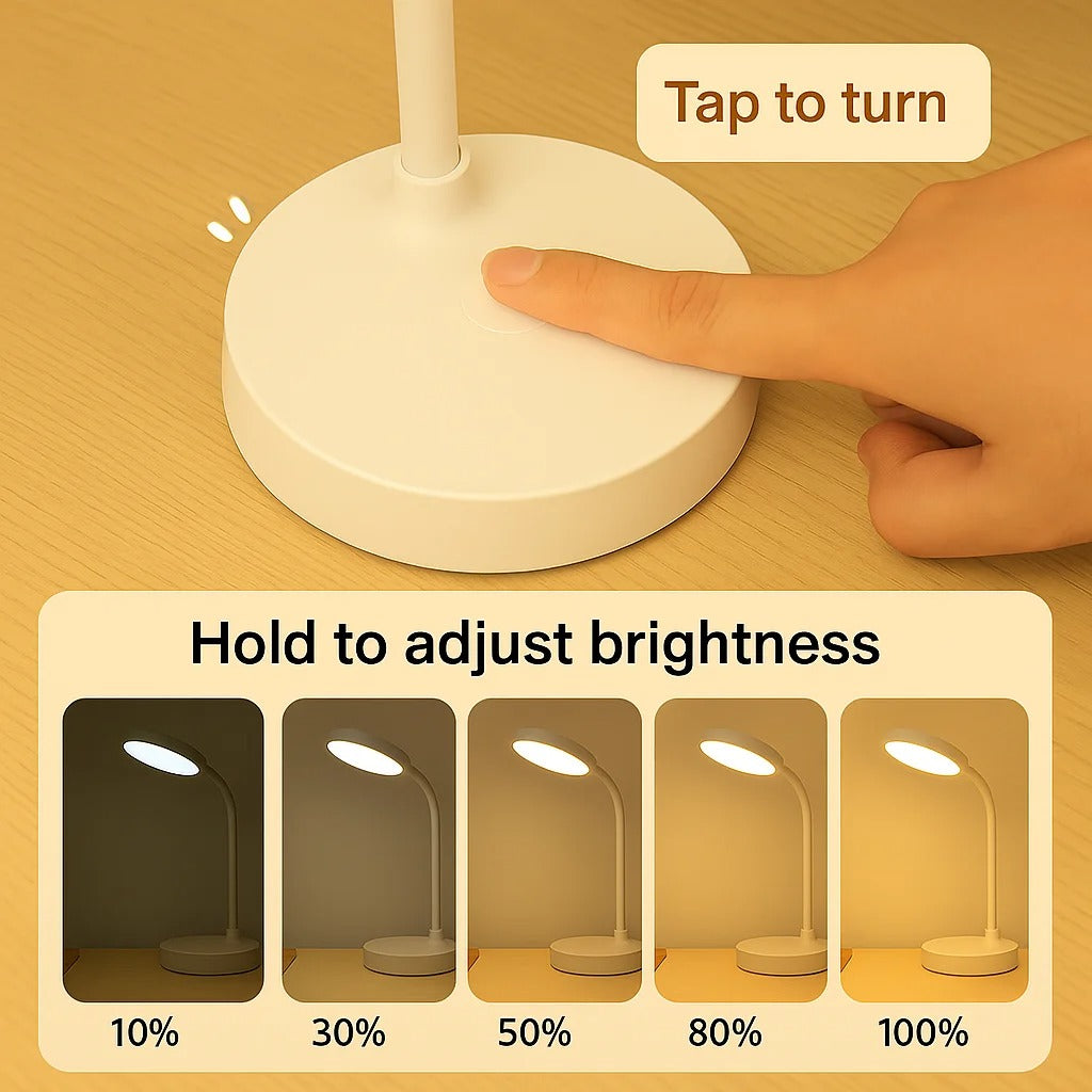 Swan-Neck LED Desk Lamp with USB