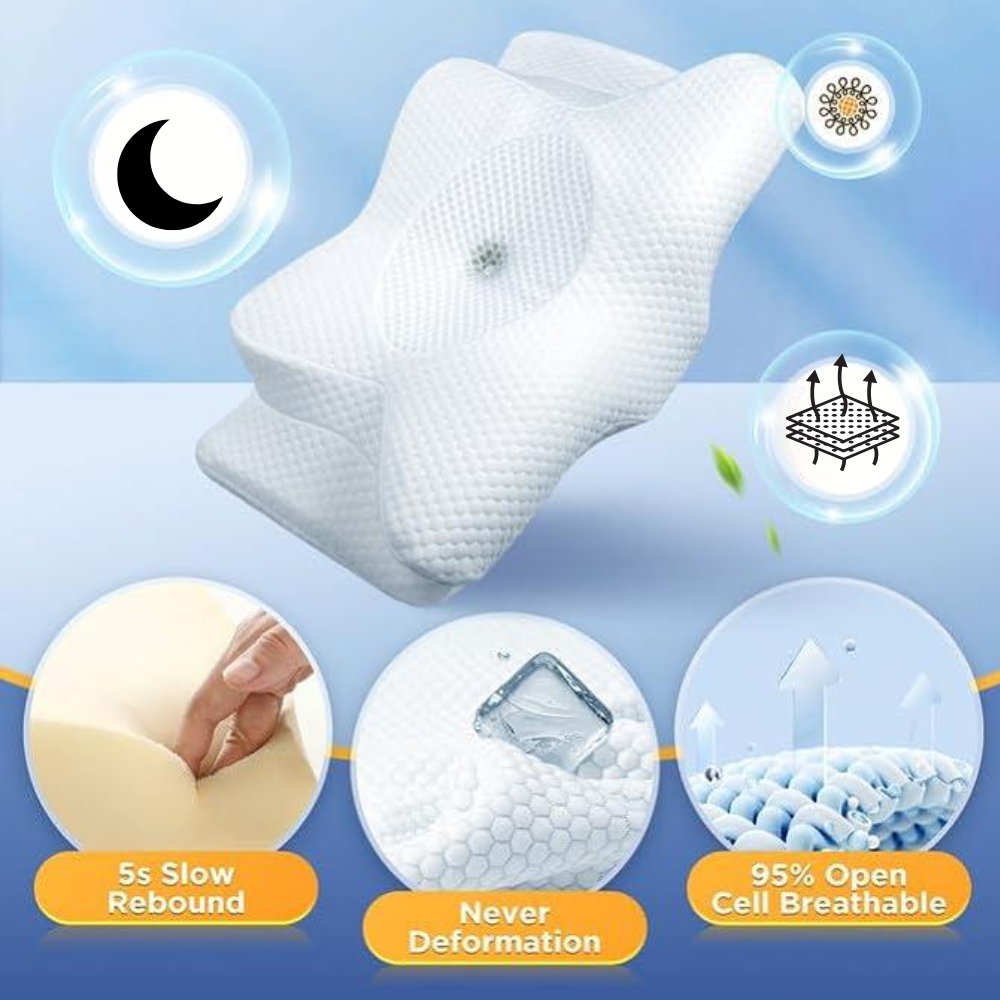 Memory Foam Ergonomic Sleep Support Pillow Anti Snore - Image 13