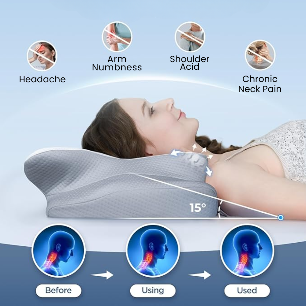 Memory Foam Ergonomic Sleep Support Pillow Anti Snore - Image 9