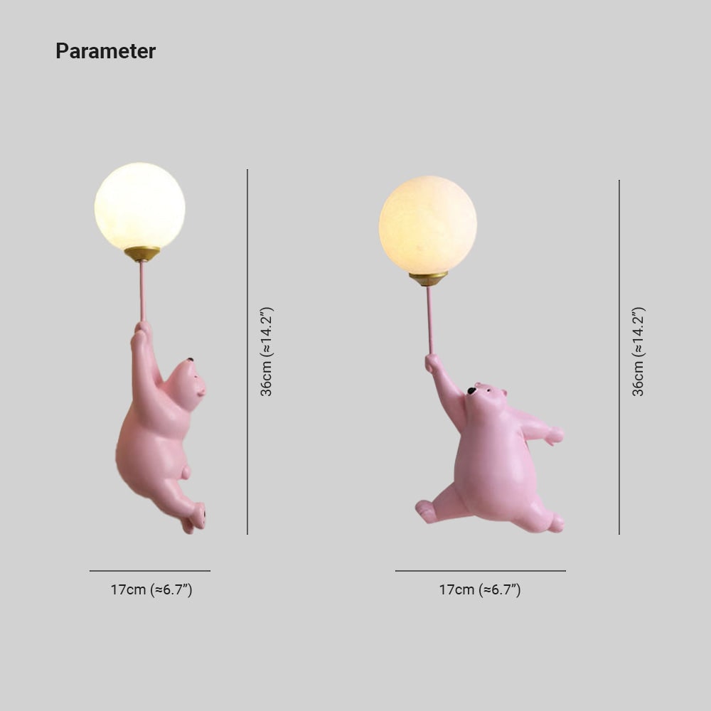Modern Wall Lamp Cute Bear Design Home Decor Accent - Image 4