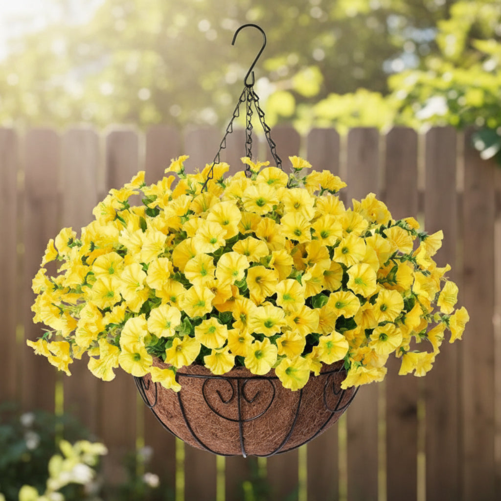Silk Flowers Hanging Basket Indoor Outdoor Decor - Image 12