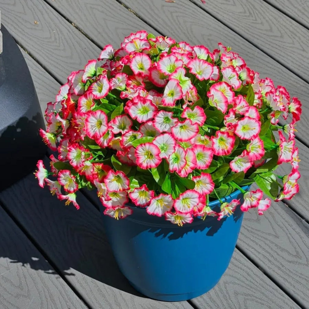 Silk Flowers Hanging Basket Indoor Outdoor Decor - Image 3