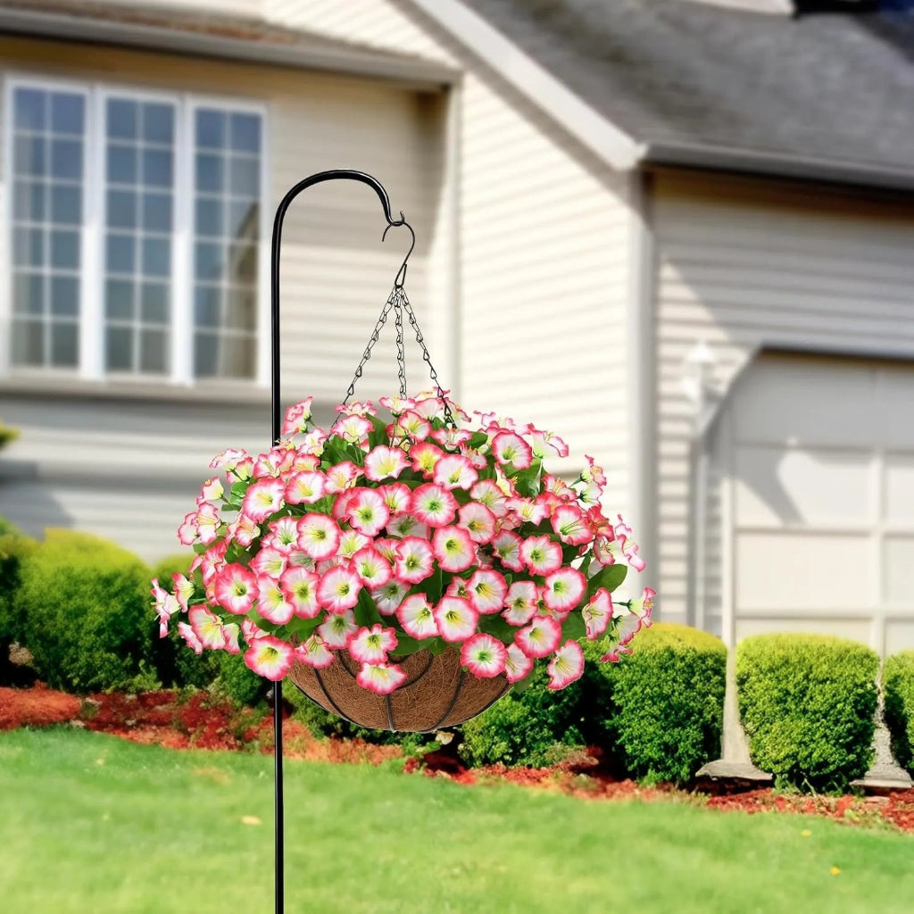 Silk Flowers Hanging Basket Indoor Outdoor Decor - Image 8