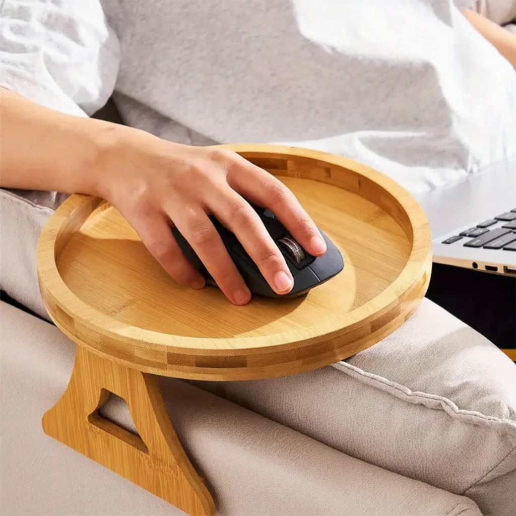 Sofa Side Table Armrest Tray Adjustable Folding - Image 8