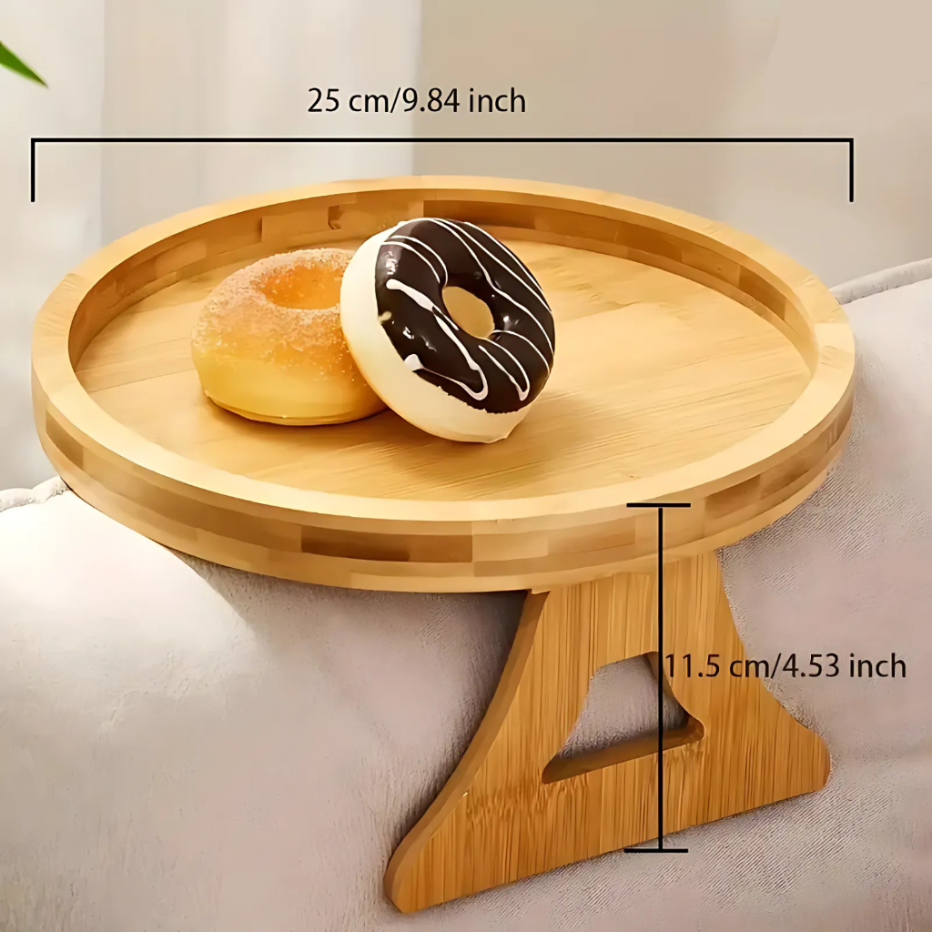 Sofa Side Table Armrest Tray Adjustable Folding - Image 9