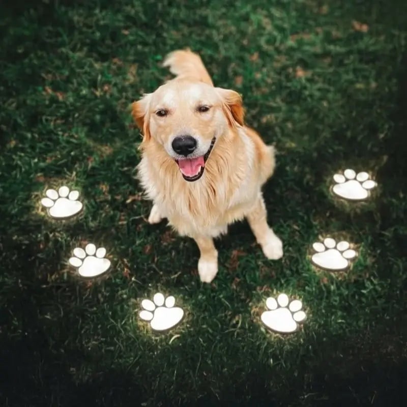 Solar Lights Paw Print Outdoor Waterproof Garden Path Decor - Image 3