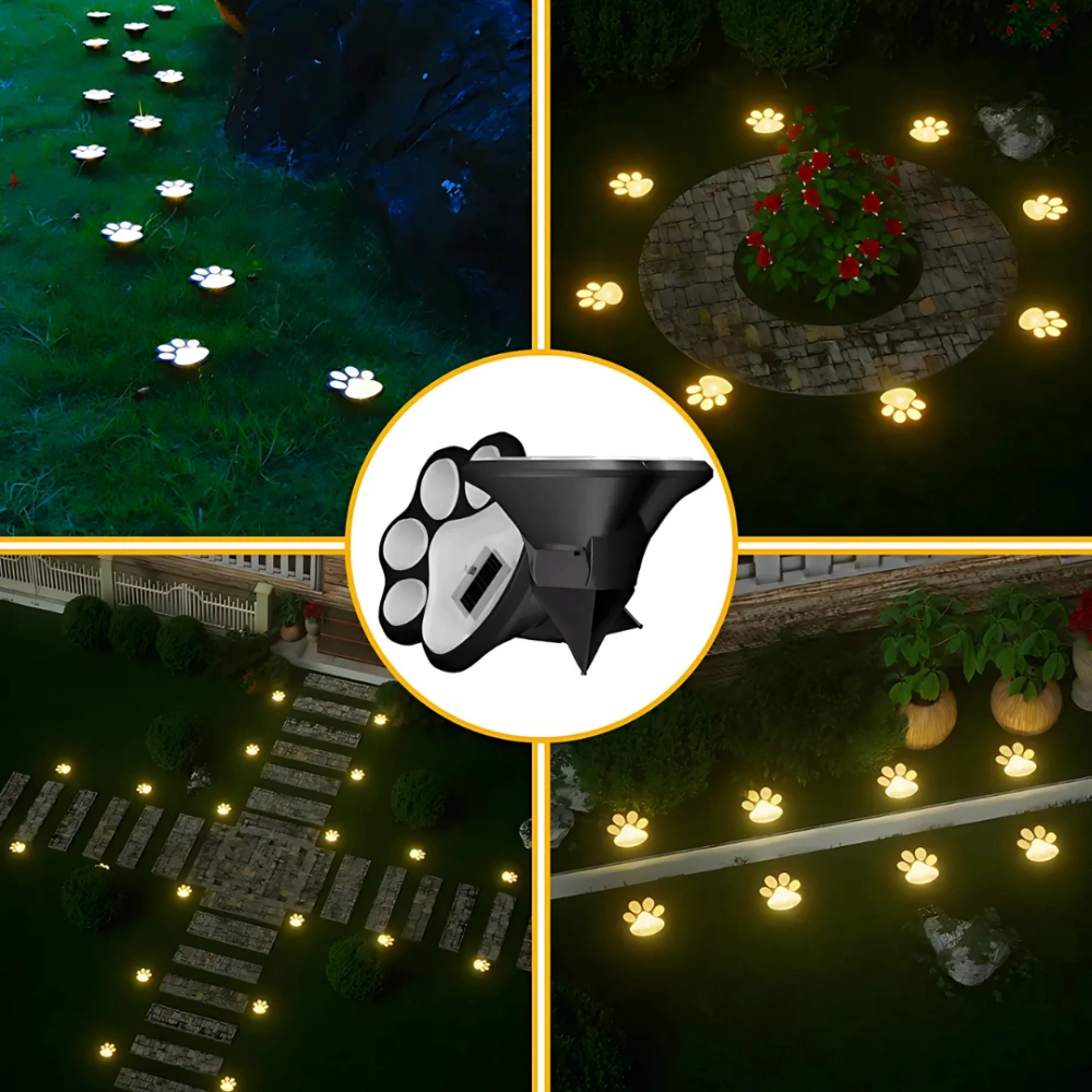 Solar Lights Paw Print Outdoor Waterproof Garden Path Decor - Image 8