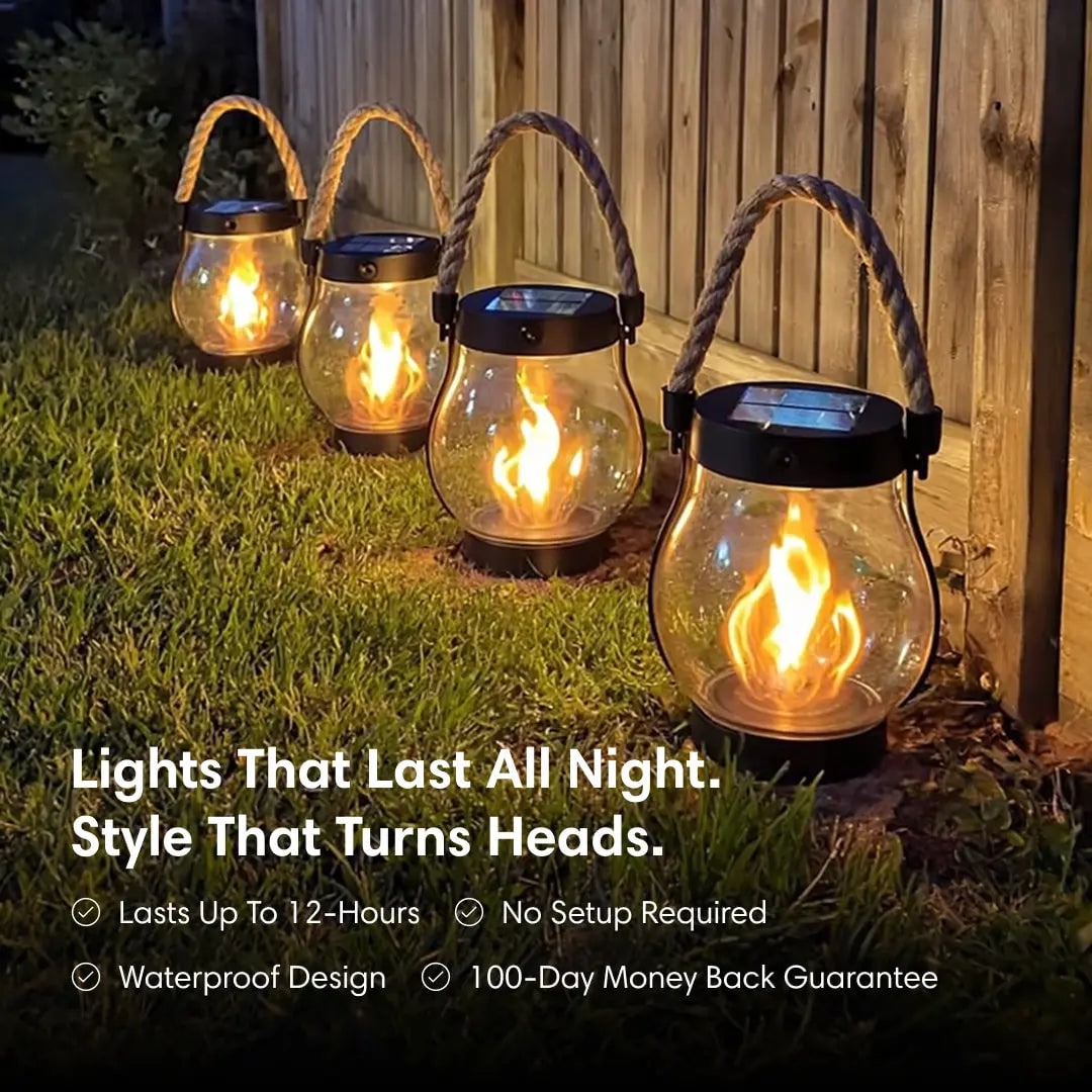 Solar Powered Lantern Outdoor Light Hanging Pathway - Image 5