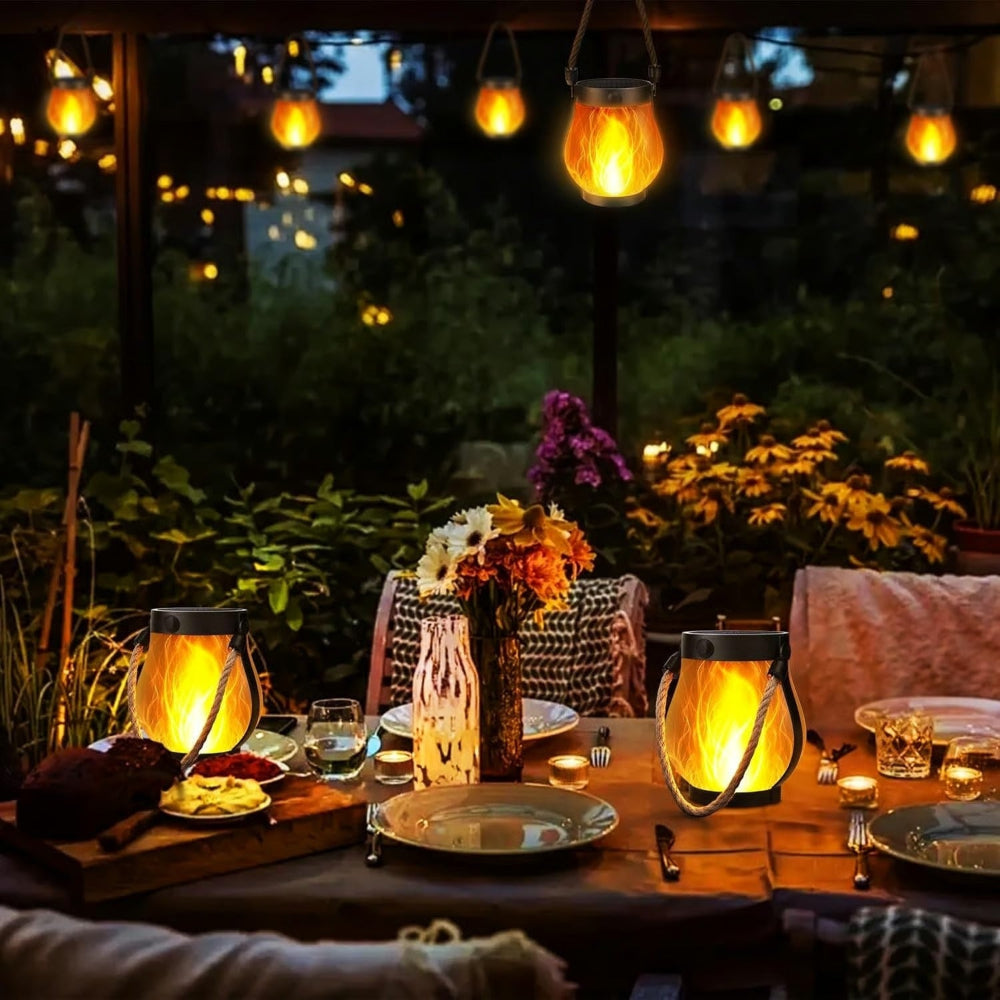 Solar Powered Outdoor Lantern Flame Effect Design - Image 3