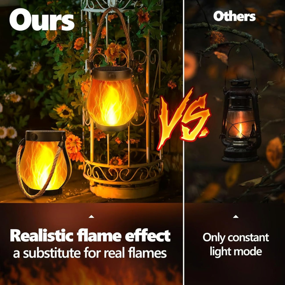Solar Powered Outdoor Lantern Flame Effect Design - Image 4