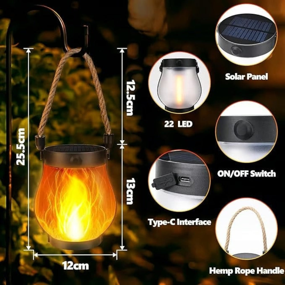 Solar Powered Outdoor Lantern Flame Effect Design - Image 7