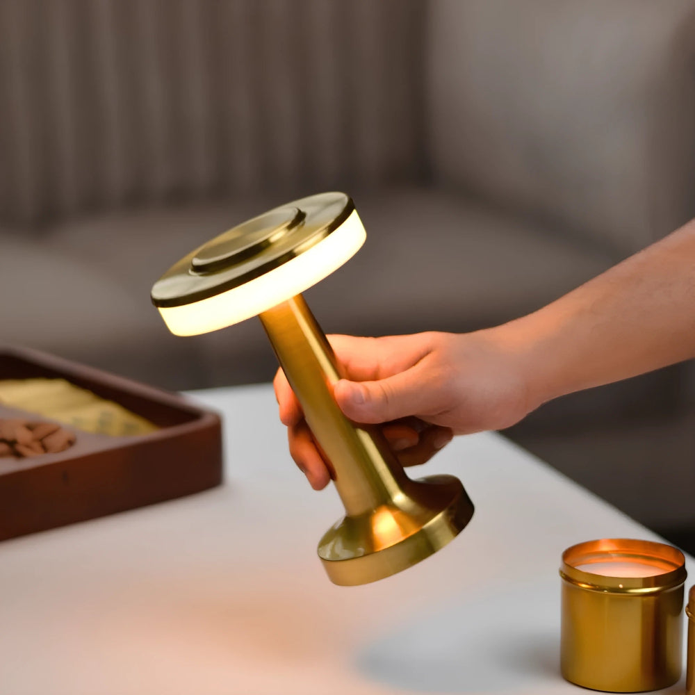 Table Lamp Cordless Metal Rechargeable Dimmable LED Light - Image 11