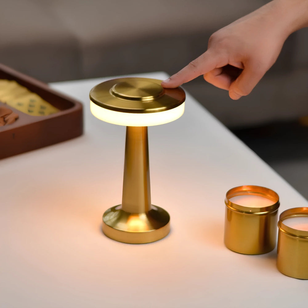 Table Lamp Cordless Metal Rechargeable Dimmable LED Light - Image 6