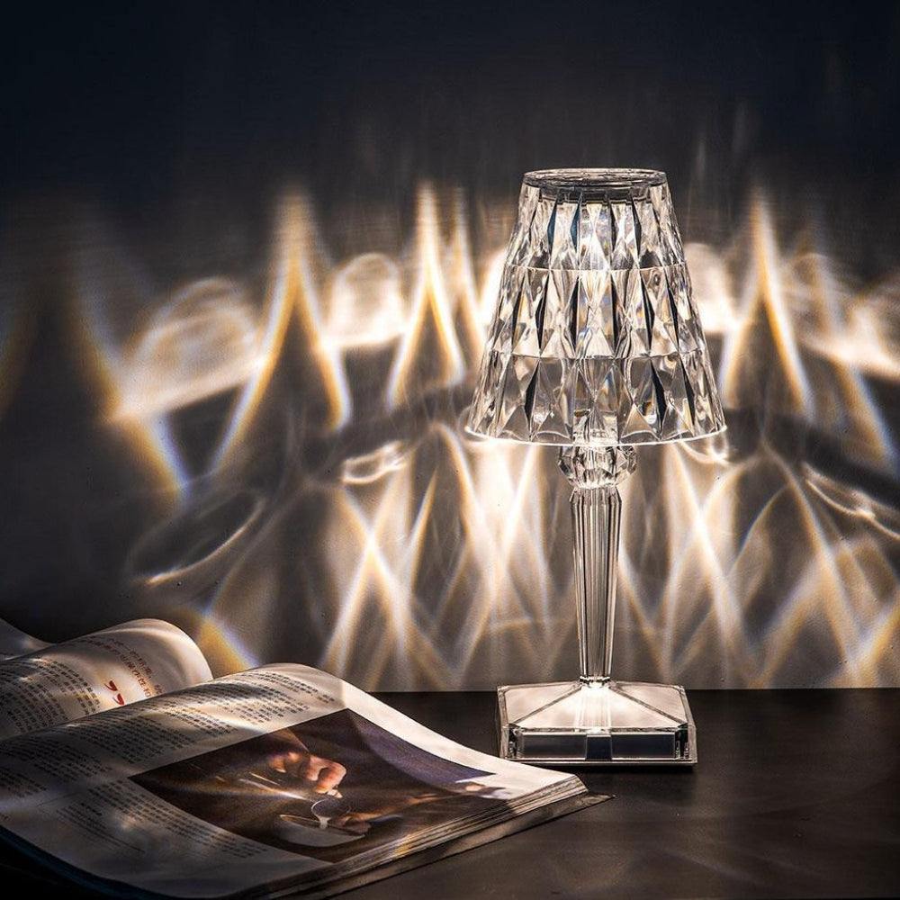 Table Lamp Crystal Rechargeable Touch Dimmable LED Light - Image 2