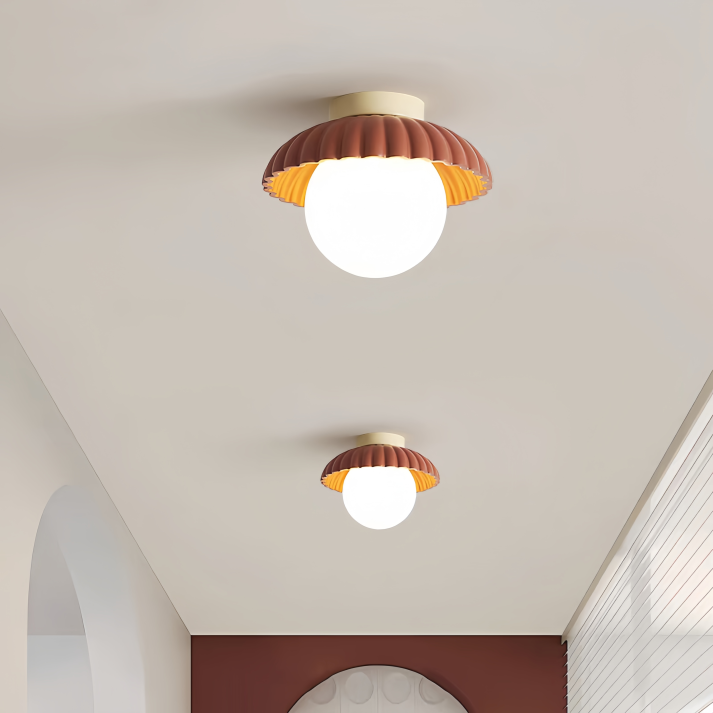 Iron & Glass Hallway Ceiling Light