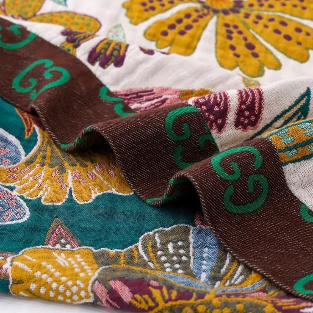 Floral Reversible Cotton Throw