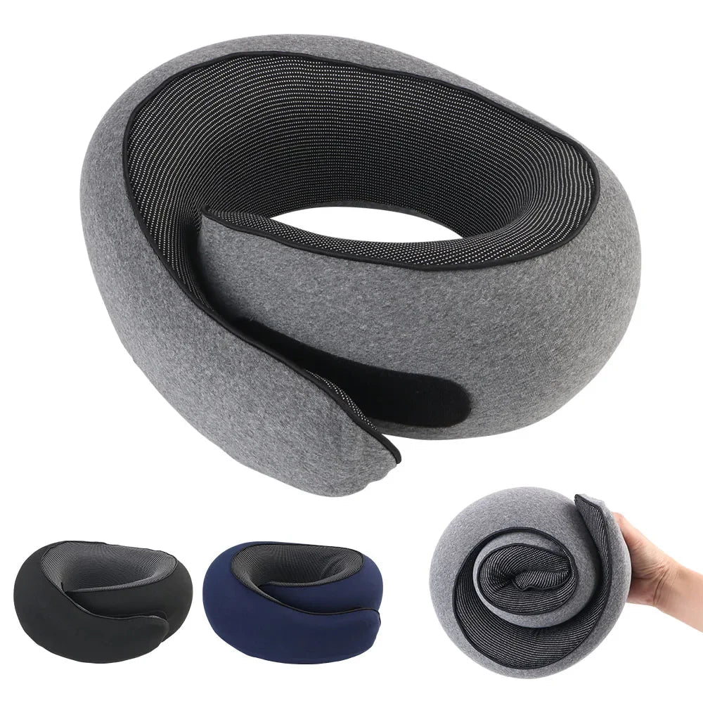 Travel Neck Pillow Memory Foam U-Shaped Neck Roll - Image 1
