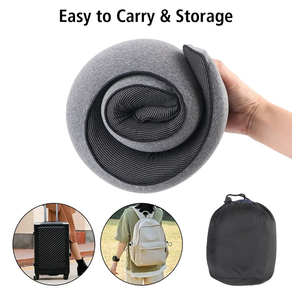 Travel Neck Pillow Memory Foam U-Shaped Neck Roll - Image 3