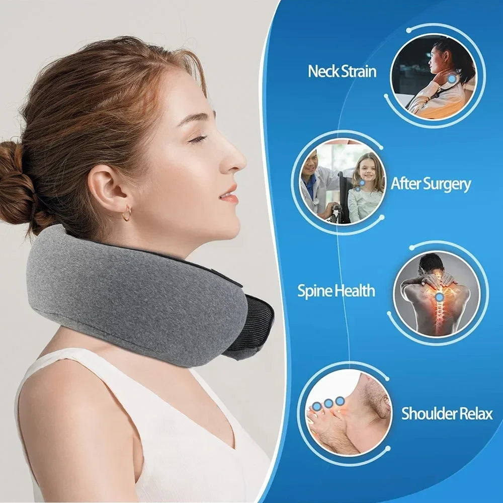 Travel Neck Pillow Memory Foam U-Shaped Neck Roll - Image 4