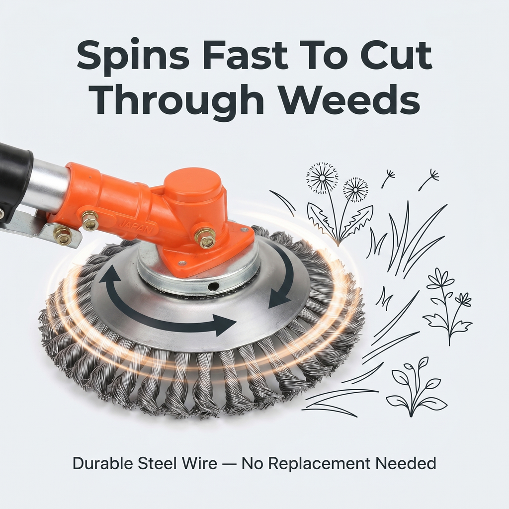 Trimmer Attachment Weed Removal Durable Carbon Steel Design - Image 6