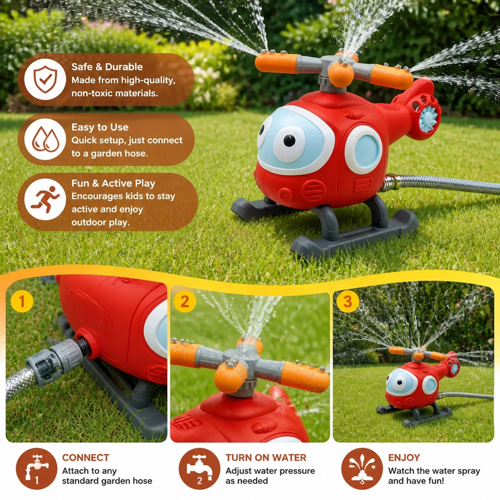 Water Sprinkler Toy Outdoor Summer Fun Playtime Activities - Image 2