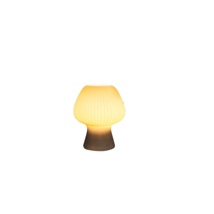 Ribbed Glass Mushroom Bedside Lamp